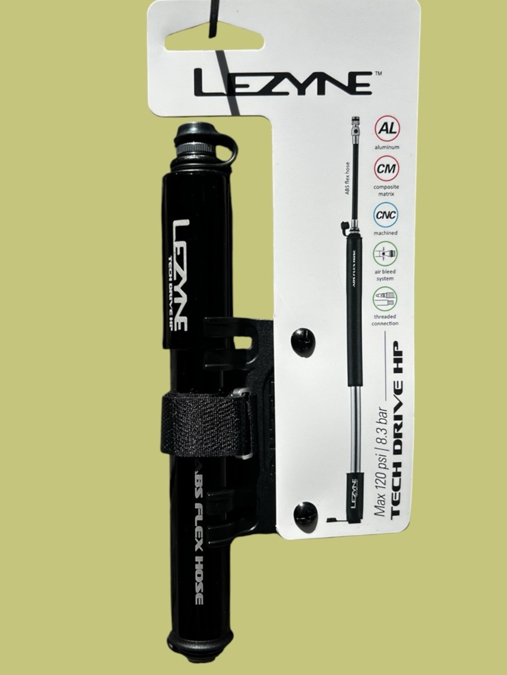 🚲NEW w/tag Lezyne Small Tech Drive HP Hand Pump Small Black